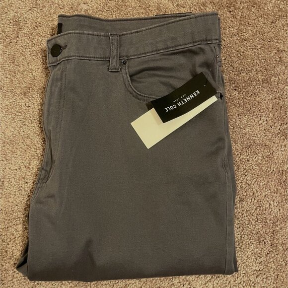 Kenneth Cole New York Mens Gray Stretch Cotton Blend Straight-Leg Pants Sz 36/32 - Picture 3 of 9